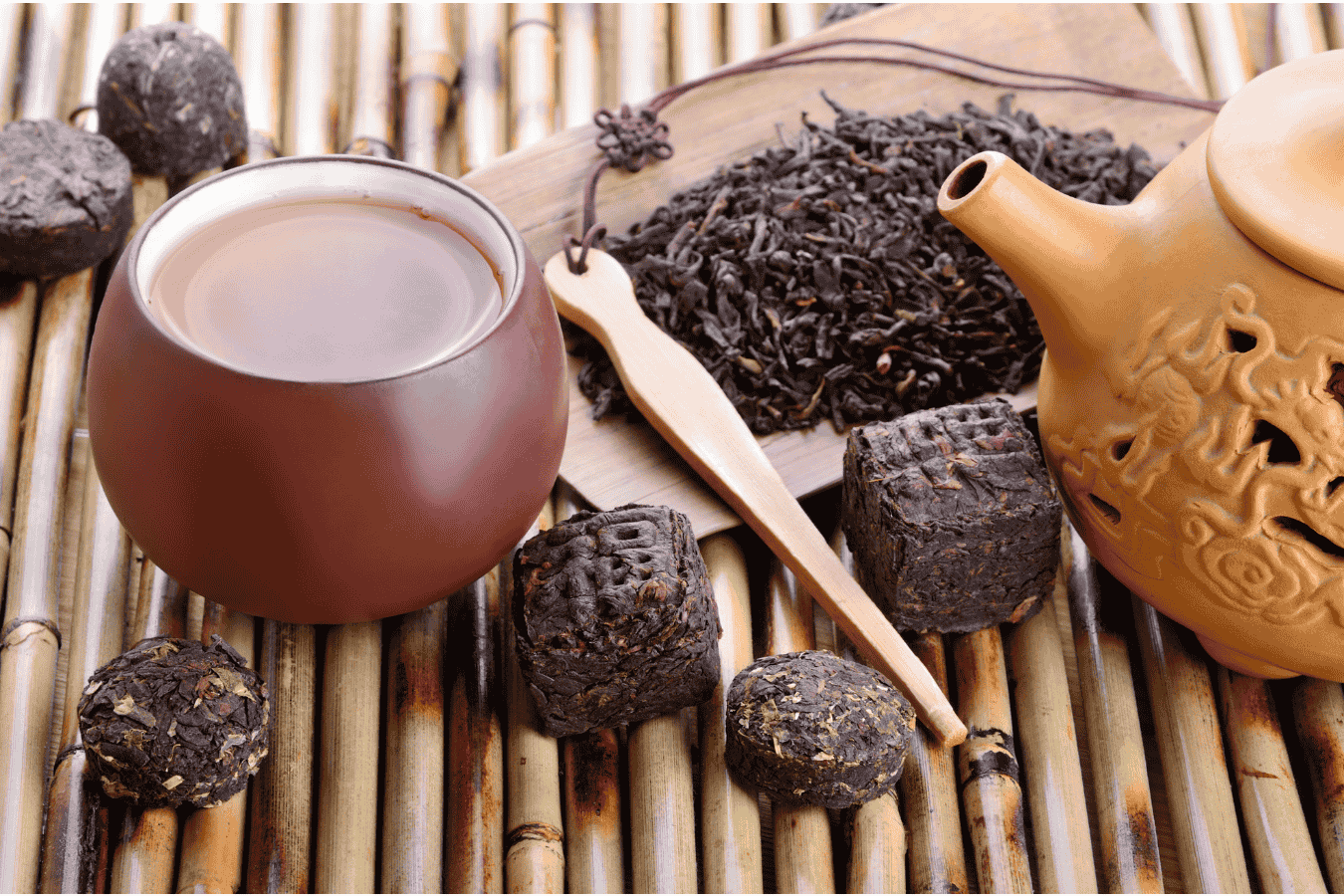 Historic colonial teas Bohea Hyson Congou Souchong and Singlo displayed as loose leaf tea varieties from 18th century America