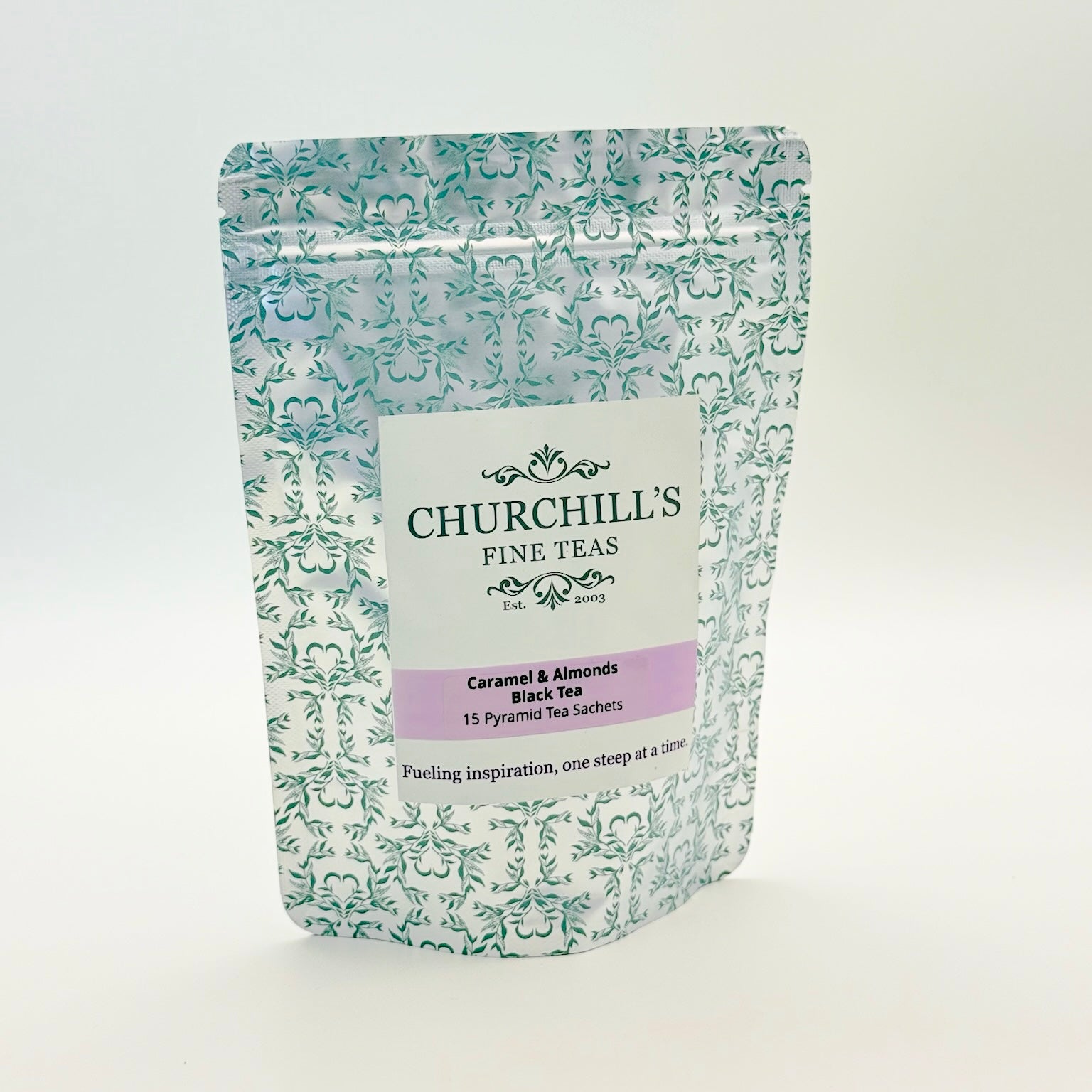 Caramel & Almonds Black Tea 15 Ct. Pyramid Tea Sachet Pouch