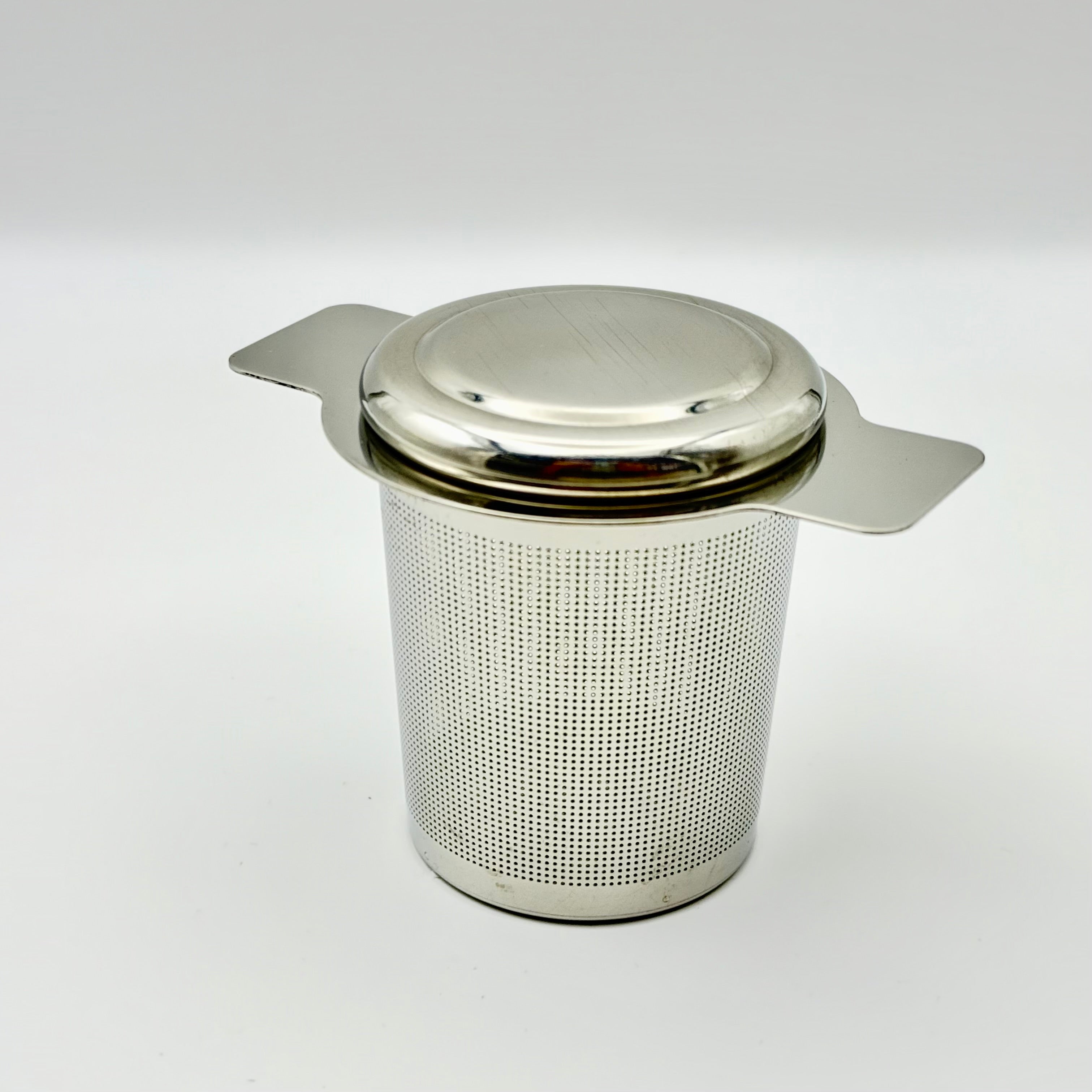 Stainless Steel Infuser Straight-sided Basket with Double Handle & Lid