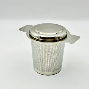 Stainless Steel Infuser Straight-sided Basket with Double Handle & Lid
