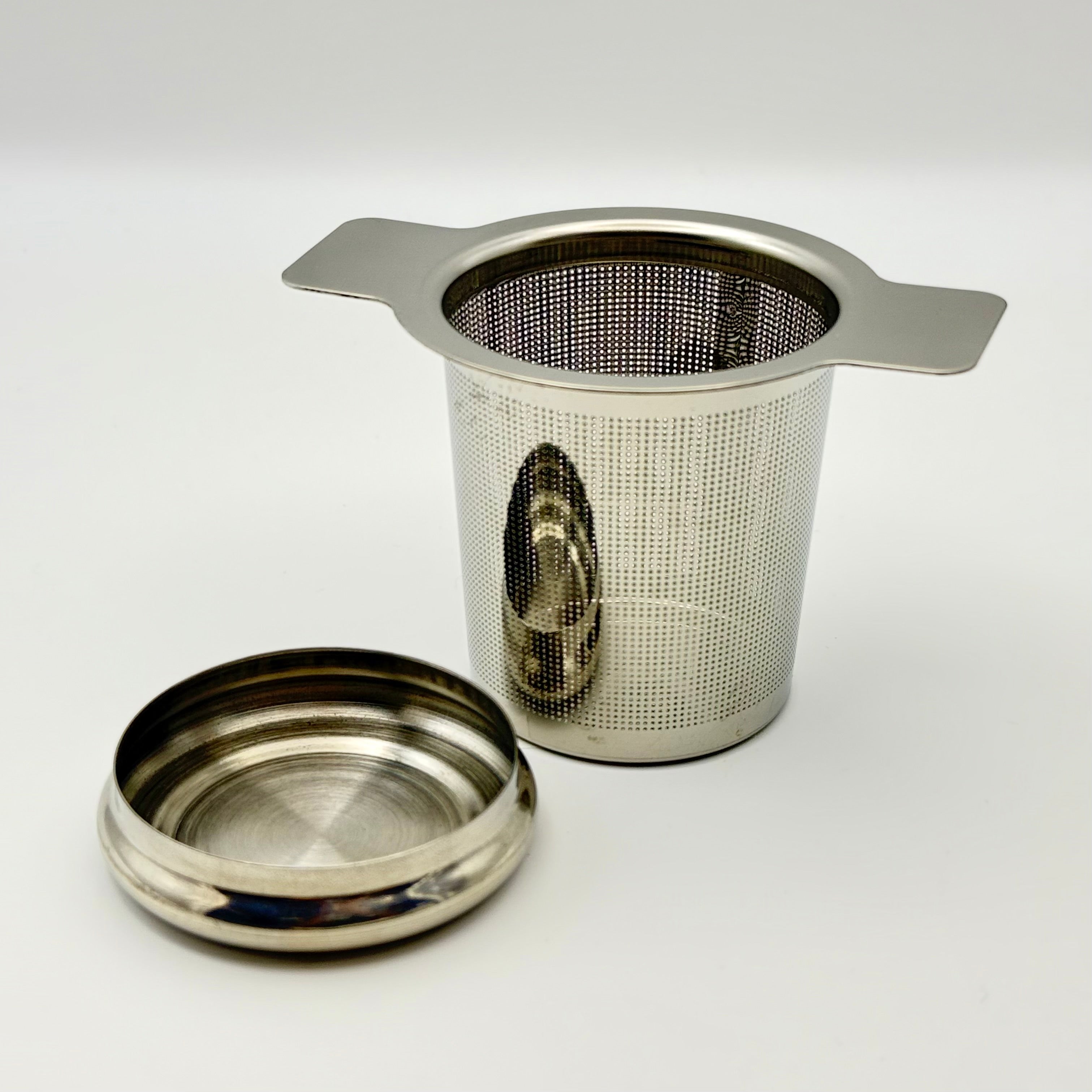 Stainless Steel Infuser Straight-sided Basket with Double Handle & Lid