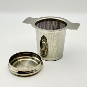 Stainless Steel Infuser Straight-sided Basket with Double Handle & Lid