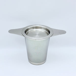 Stainless Steel Infuser Tapered Basket with Double Handle & Lid