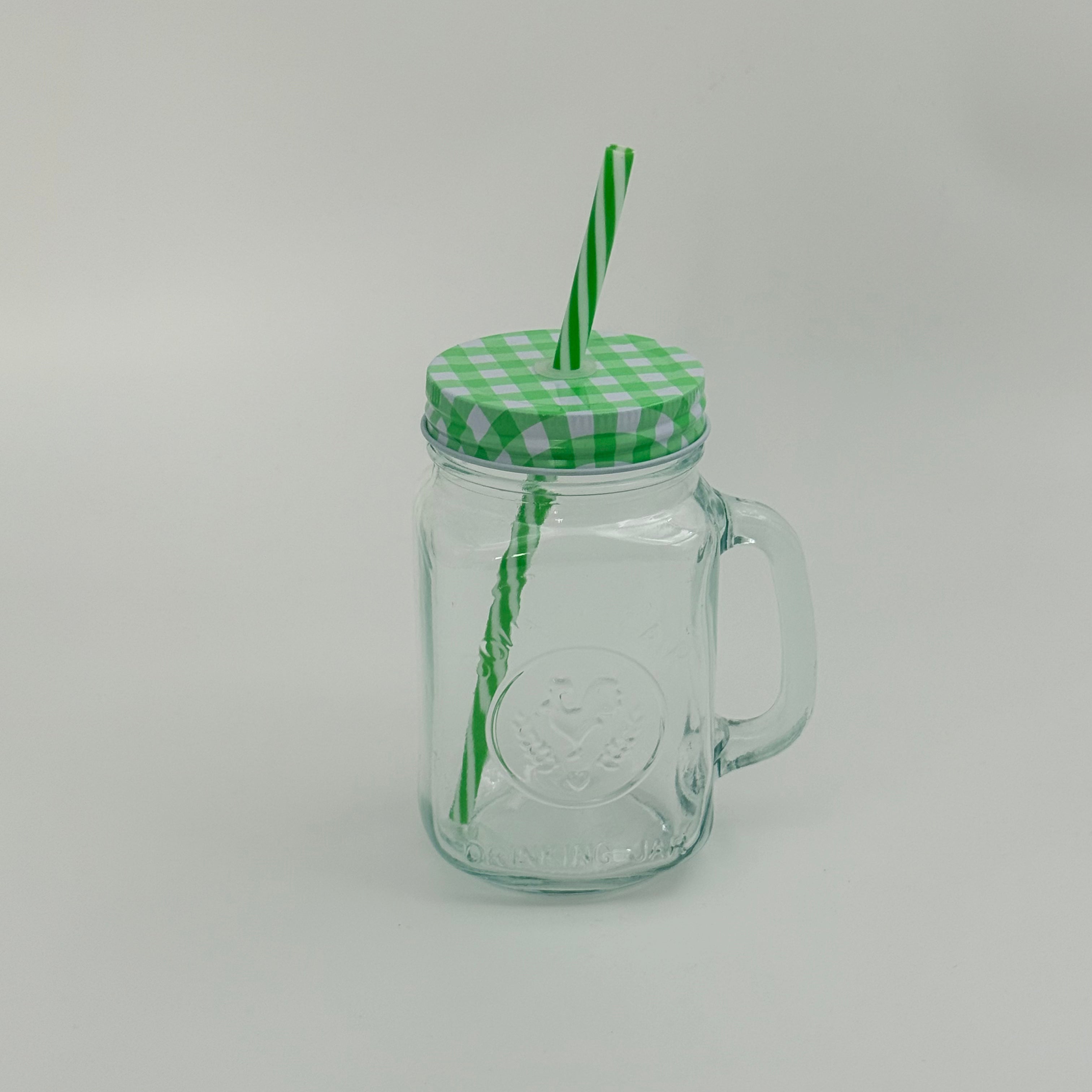 Glass Iced Tea Mason Jar Mugs with Straw