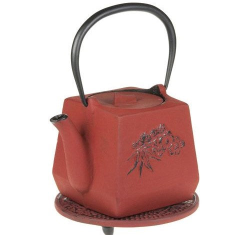 Cast Iron Teapot and Trivet Square